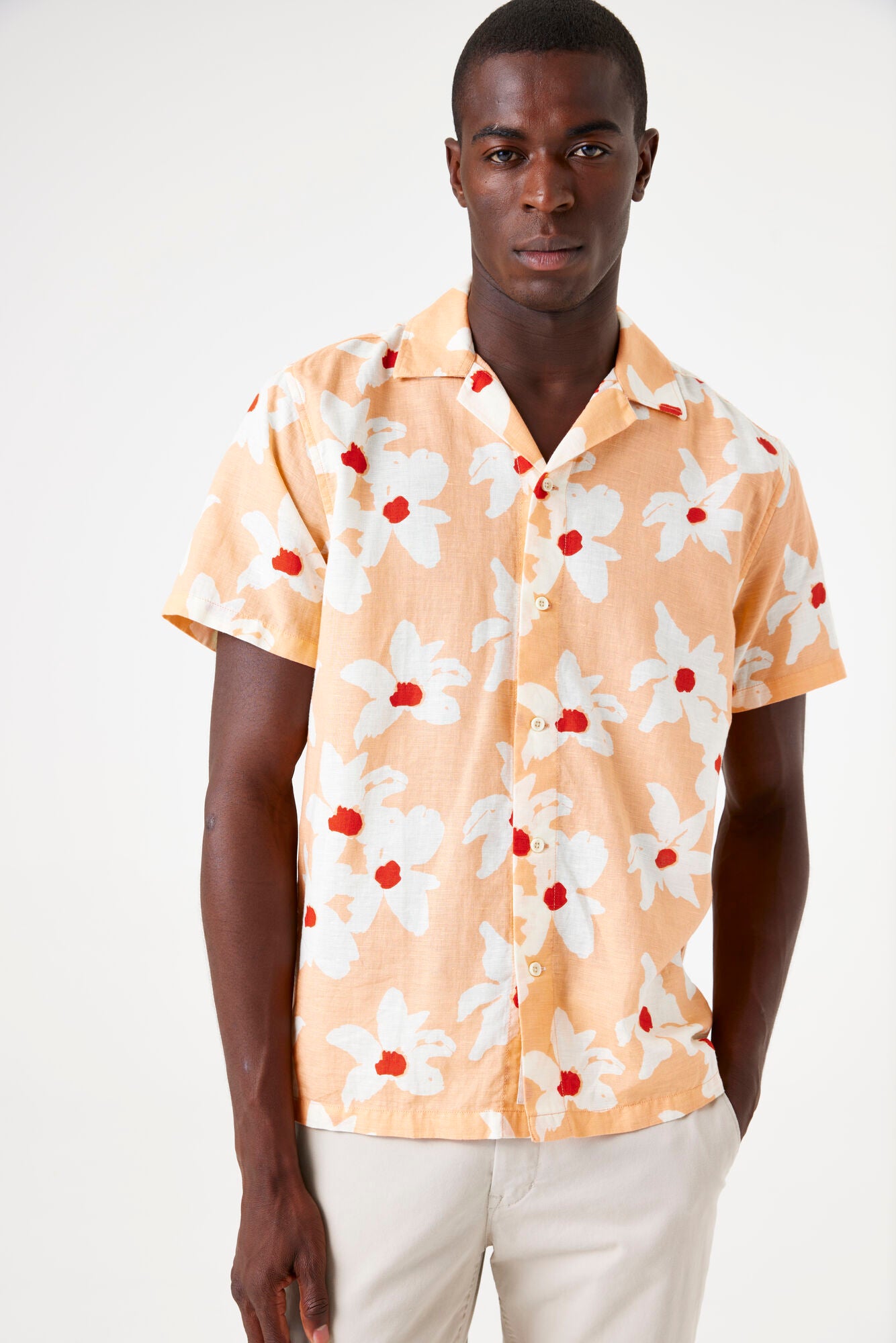E51291_men`s shirt ss Apricot