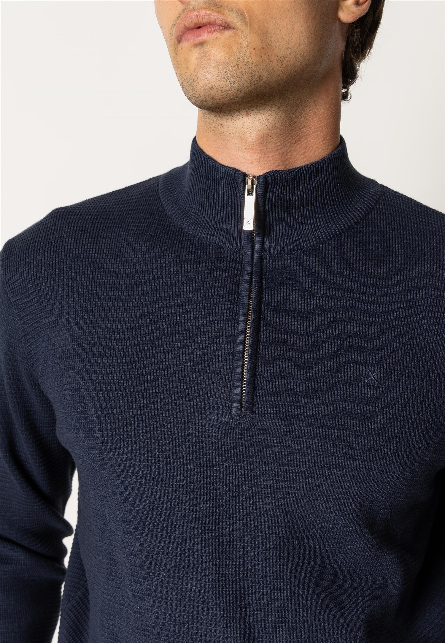 Oscar half-zip knit Navy