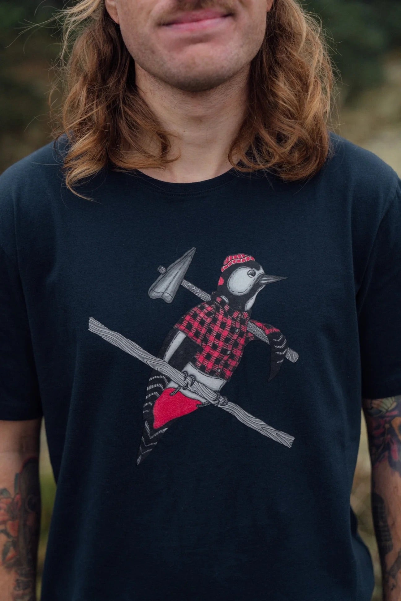 Woodpecker T-shirt Blueberry