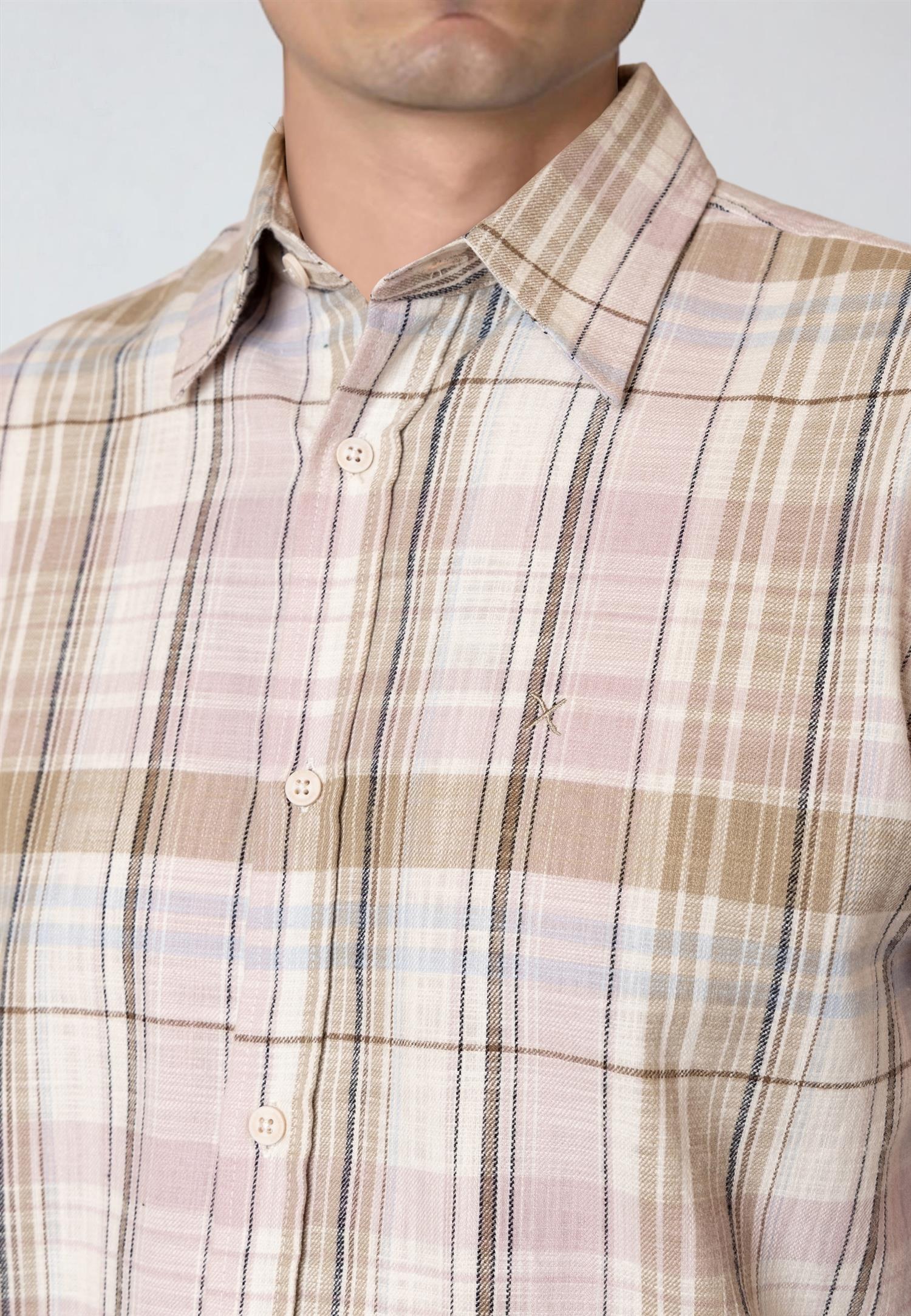 Remy Checked Shirt Ecru/Violet Ice