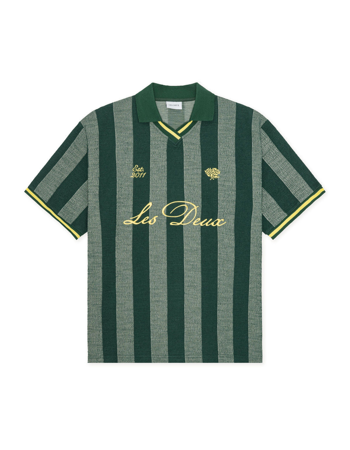 Stripe Jacquard Football Jersey Pine Green