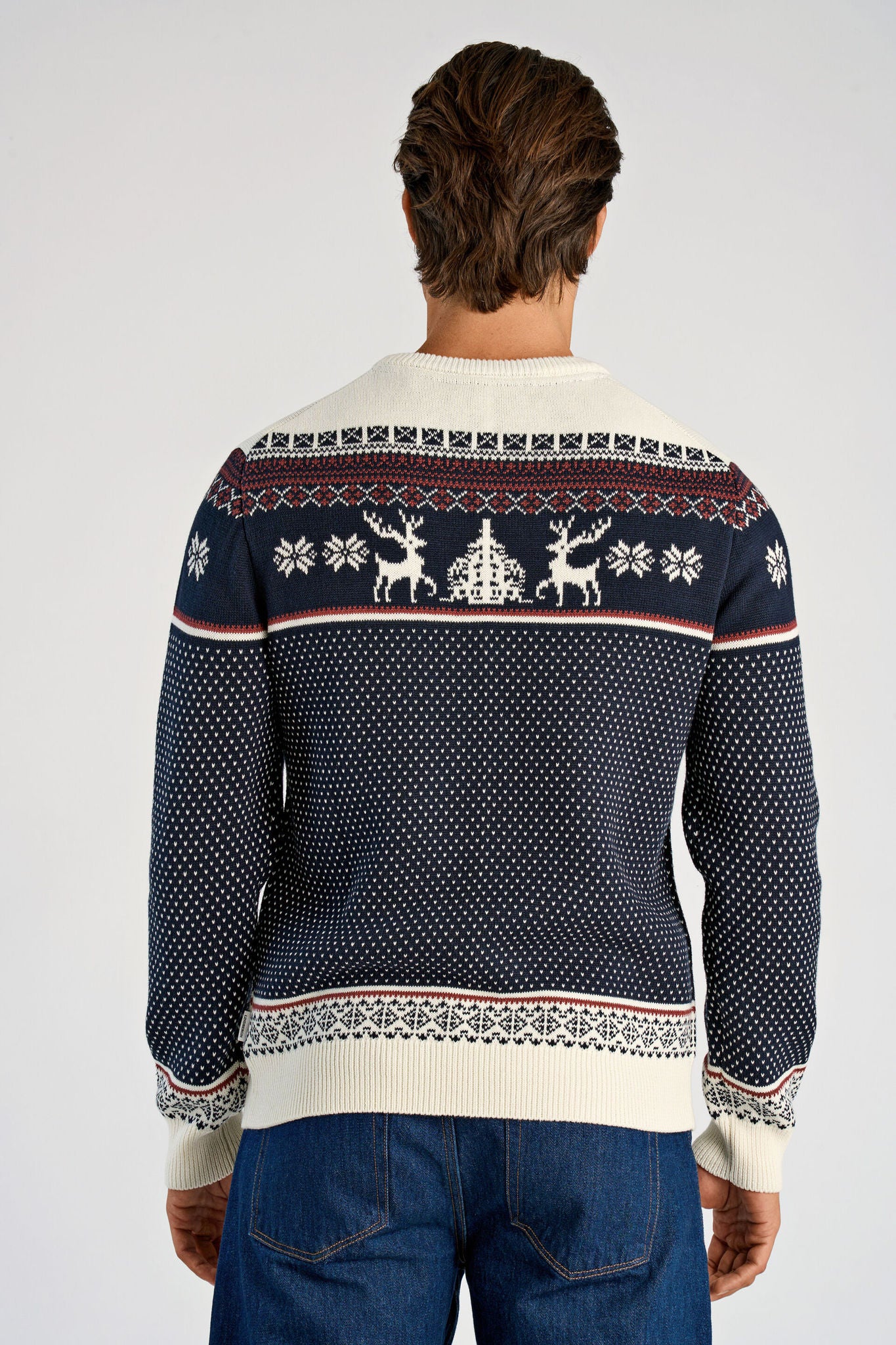 Jacquard holiday knit Dk Navy