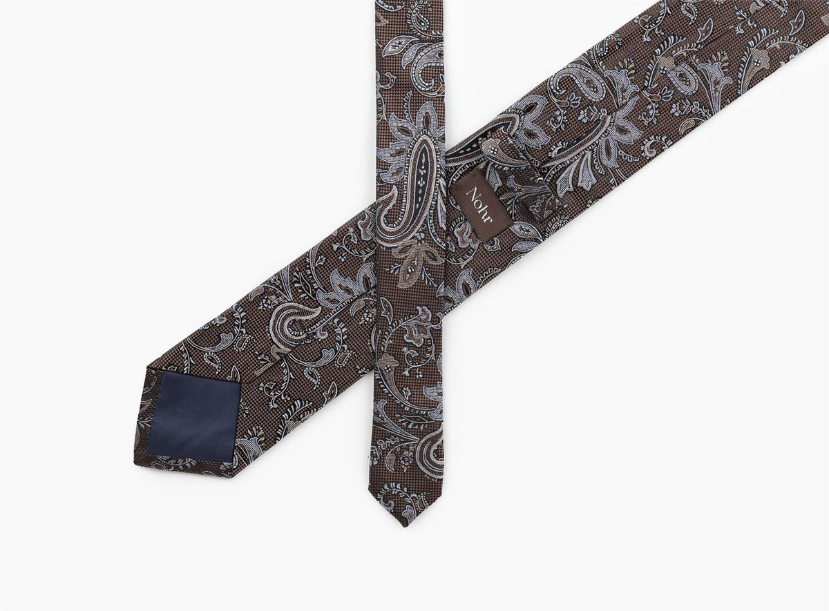 Nohr Magnus Silk Tie 7,6 Cm Mørk Brun 19