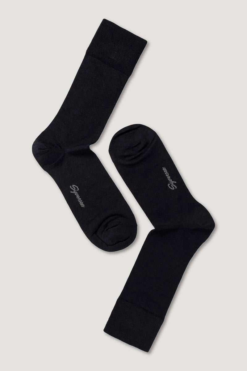 Fine Wool Crew Sock Dark Blue