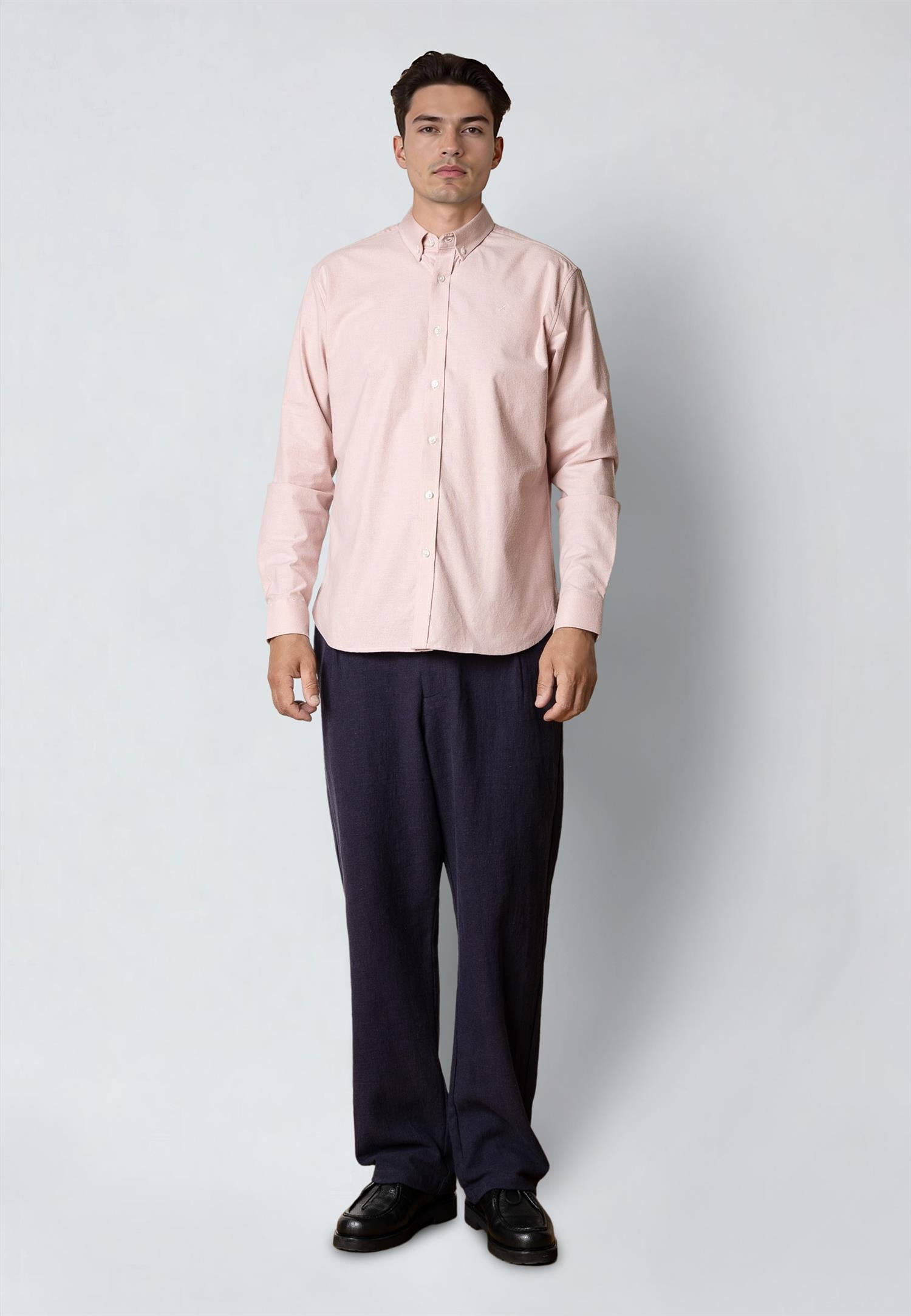 Oxford Stretch Plain L/s Violet Ice