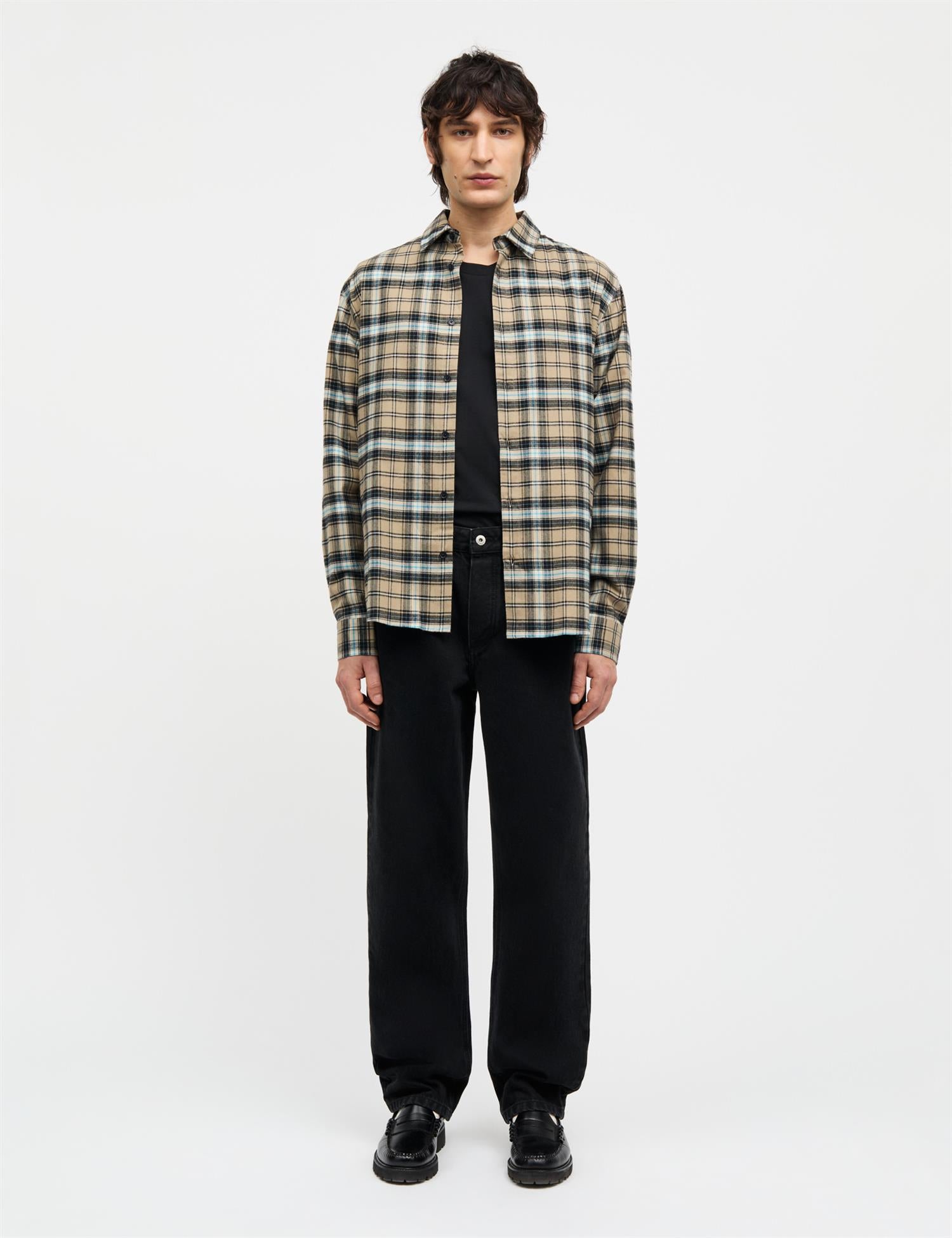 Cotton Flannel check sune shirt Silver Sage