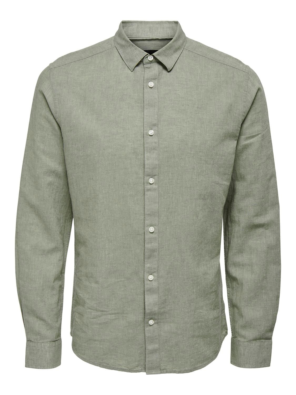 Onscaiden Life Ls Solid Linen Blend Noos Swamp