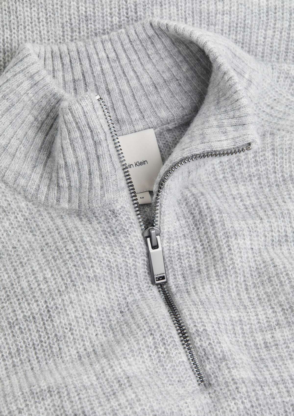 HALF CARDIGAN STITCH Q-ZIP Mid Grey Heather