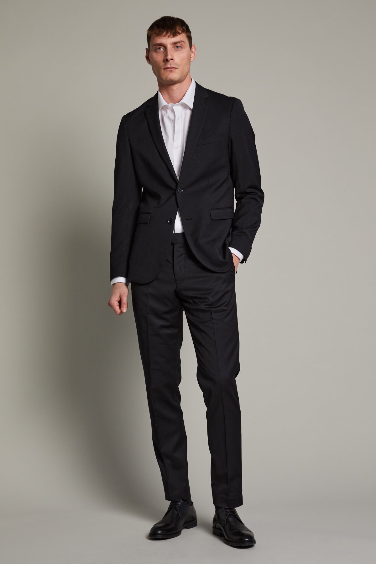 George F Stretch Suit Blazer Black