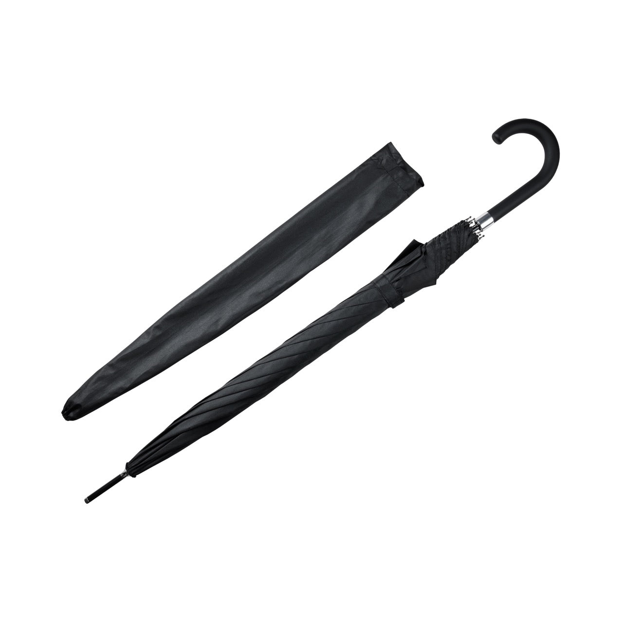 Umbrella Long Rubberhandle Black