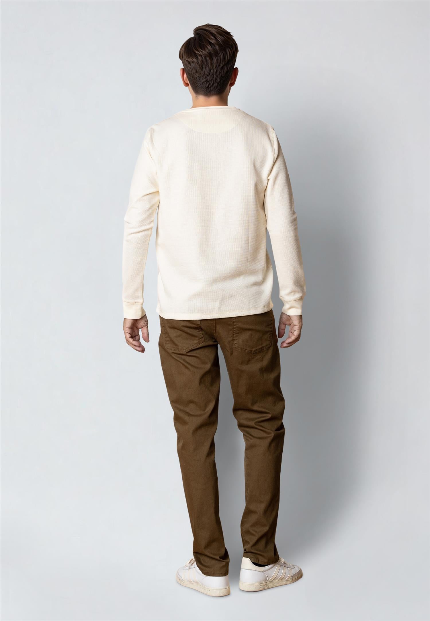 Cal L/S grandad Ecru Mel