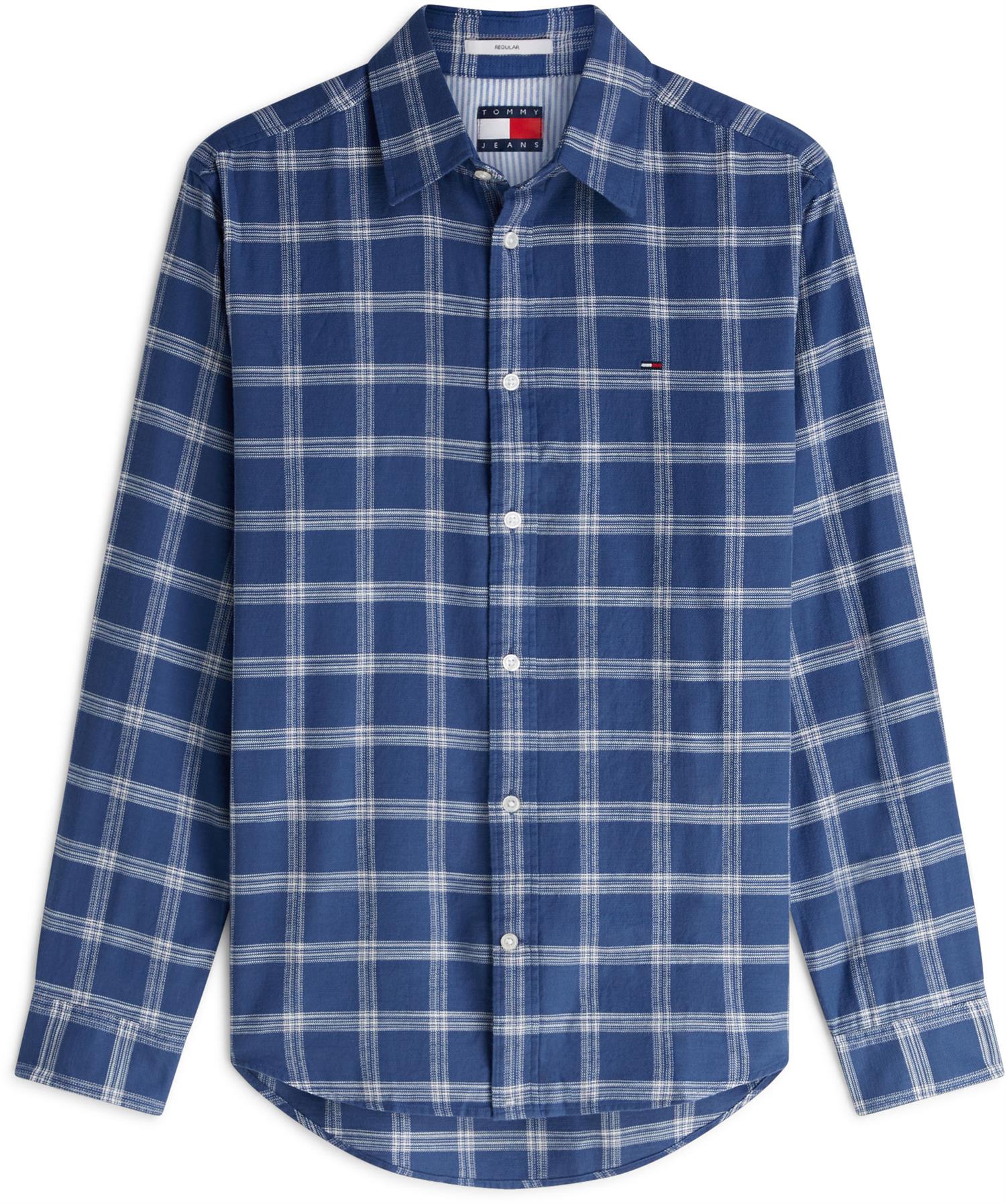 Tjm Reg Twill Check Shirt Blue Storm Check