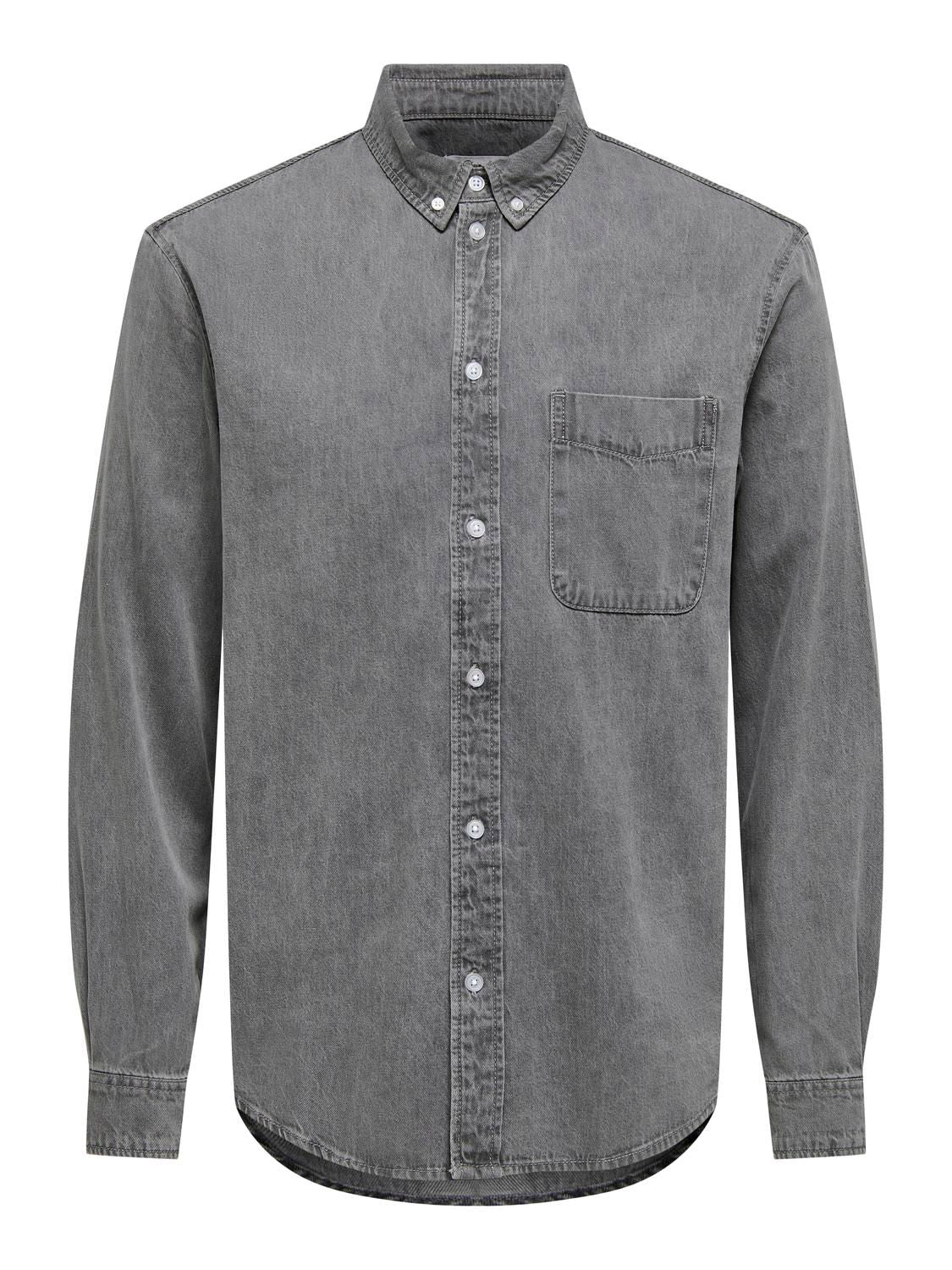Onsorson Regular Yfm Dnm Shirt Noos Light Grey Denim