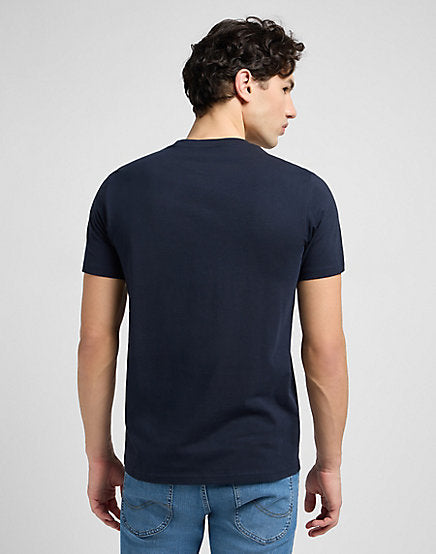 WOBBLY LOGO TEE Navy Drop