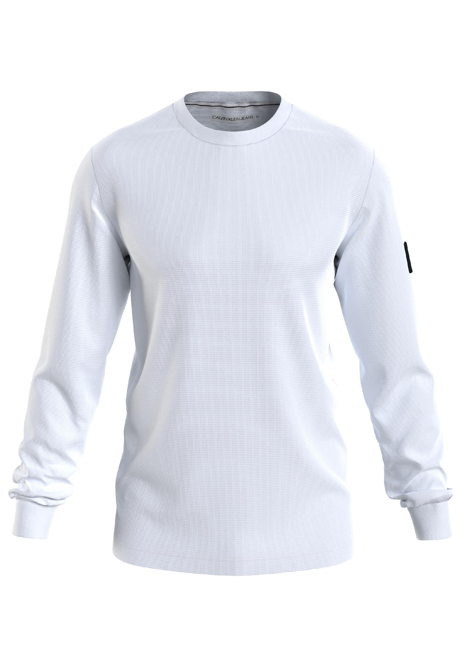 Badge Waffle LS Tee nods White