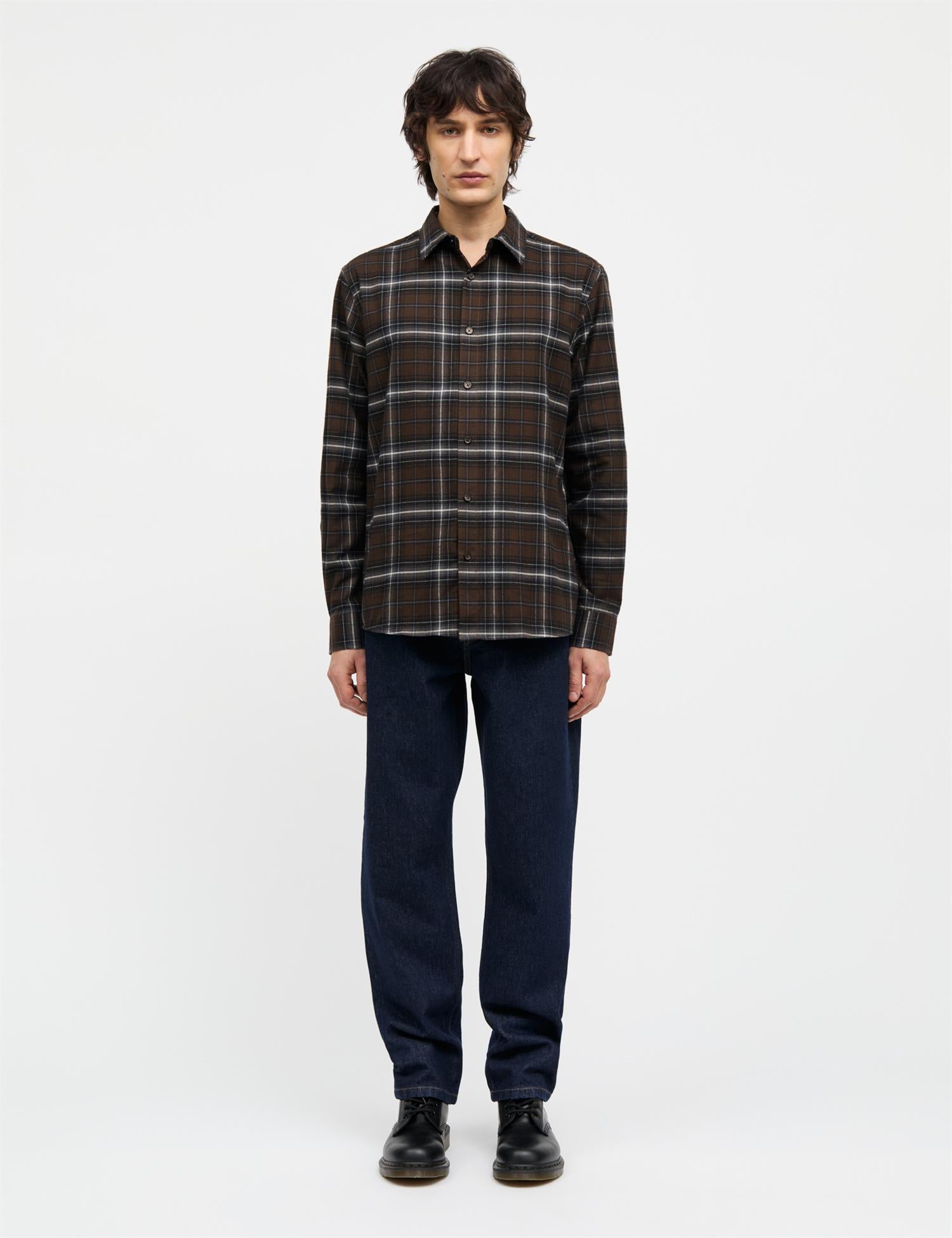 Cotton Flannel check sune shirt Demitasse