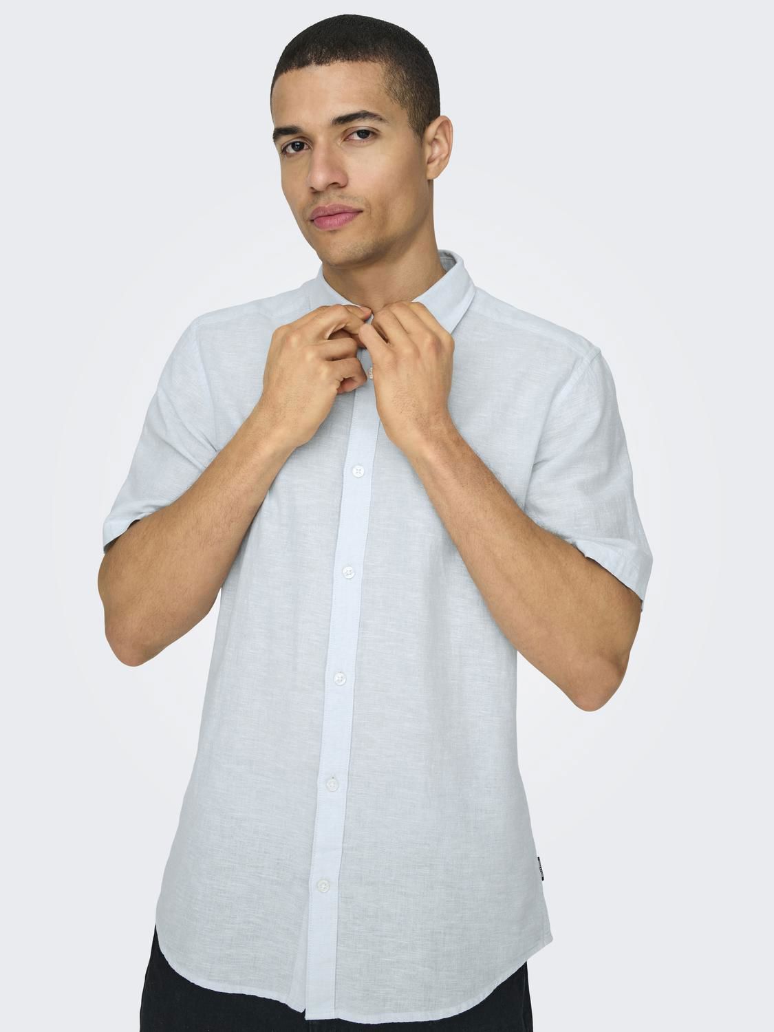 Onscaiden Life Ss Solid Linen Blend Noos Cashmere Blue
