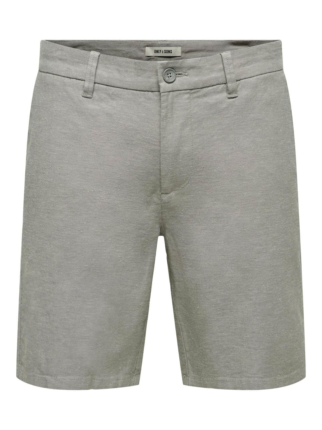 Onsmark 0011 Cotton Linen Shorts Noos Castor Gray