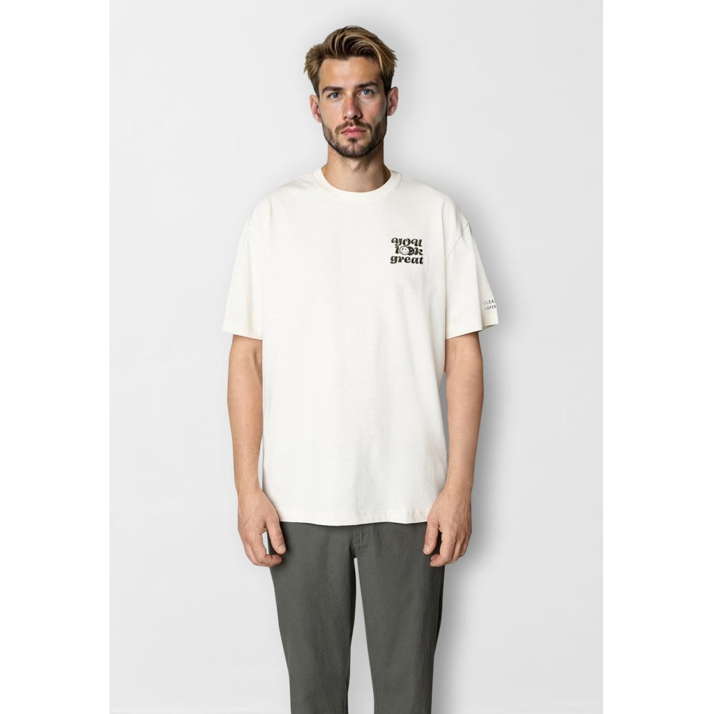 Robert organic T-shirt SS Ecru