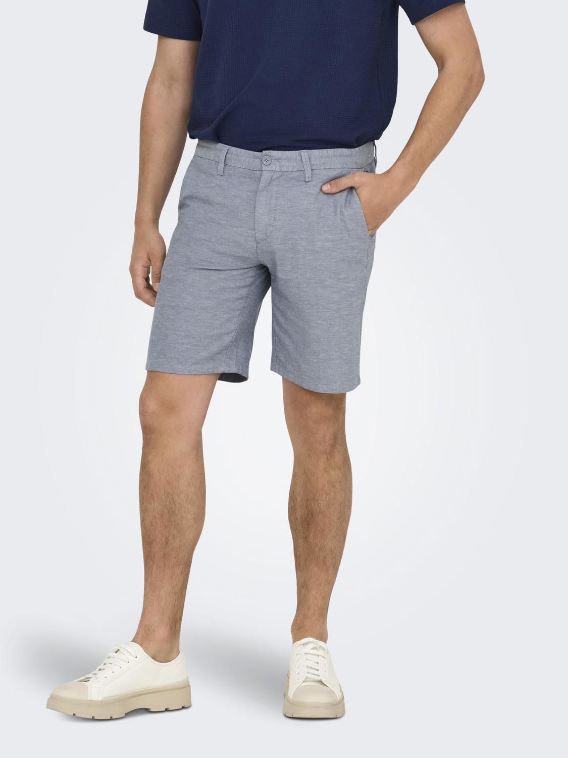 Onsmark 0011 Cotton Linen Shorts Noos Flint Stone