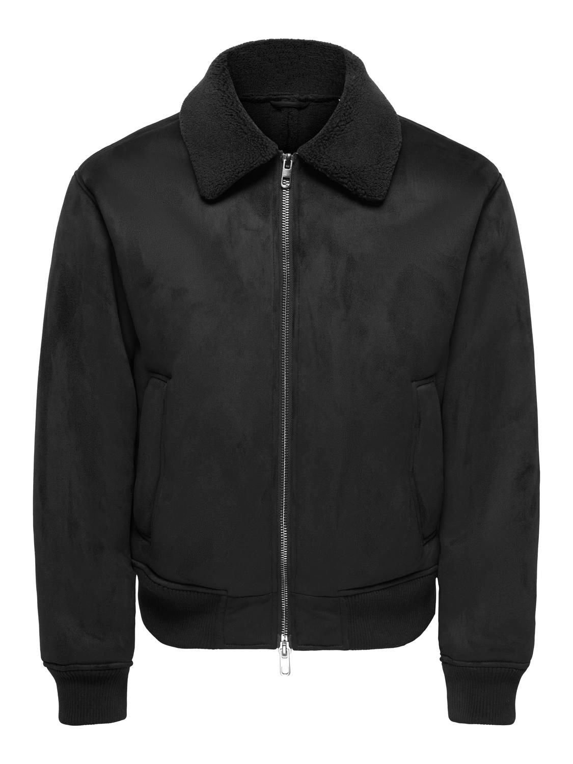 Onsspencer Shearling Jacket Otw Black