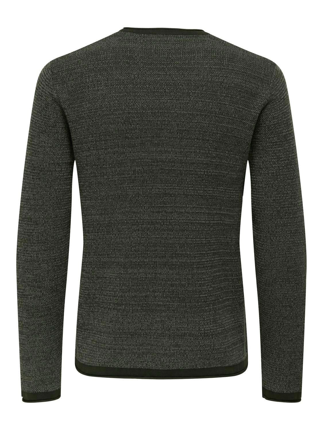 Onseric Reg 12 Struc Crew Knit Noos Rosin W. Castor Gray