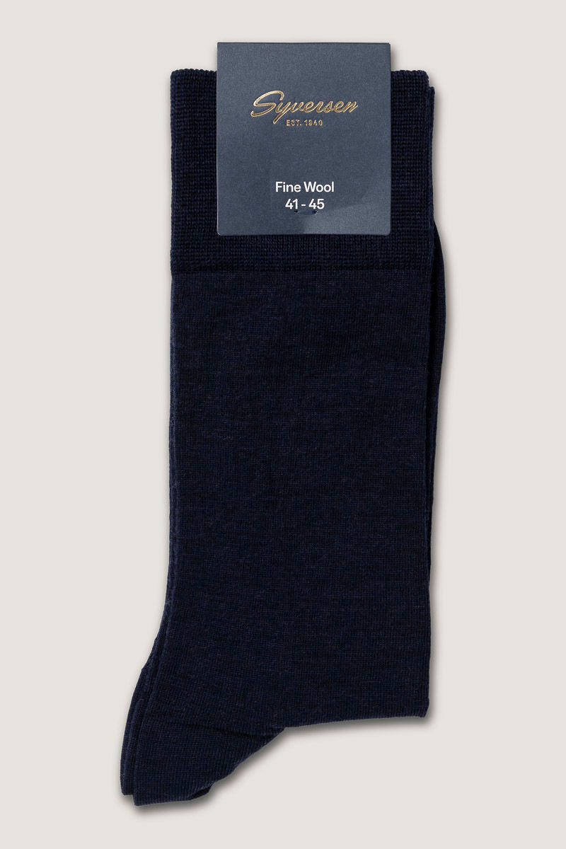 Fine Wool Crew Sock Navy