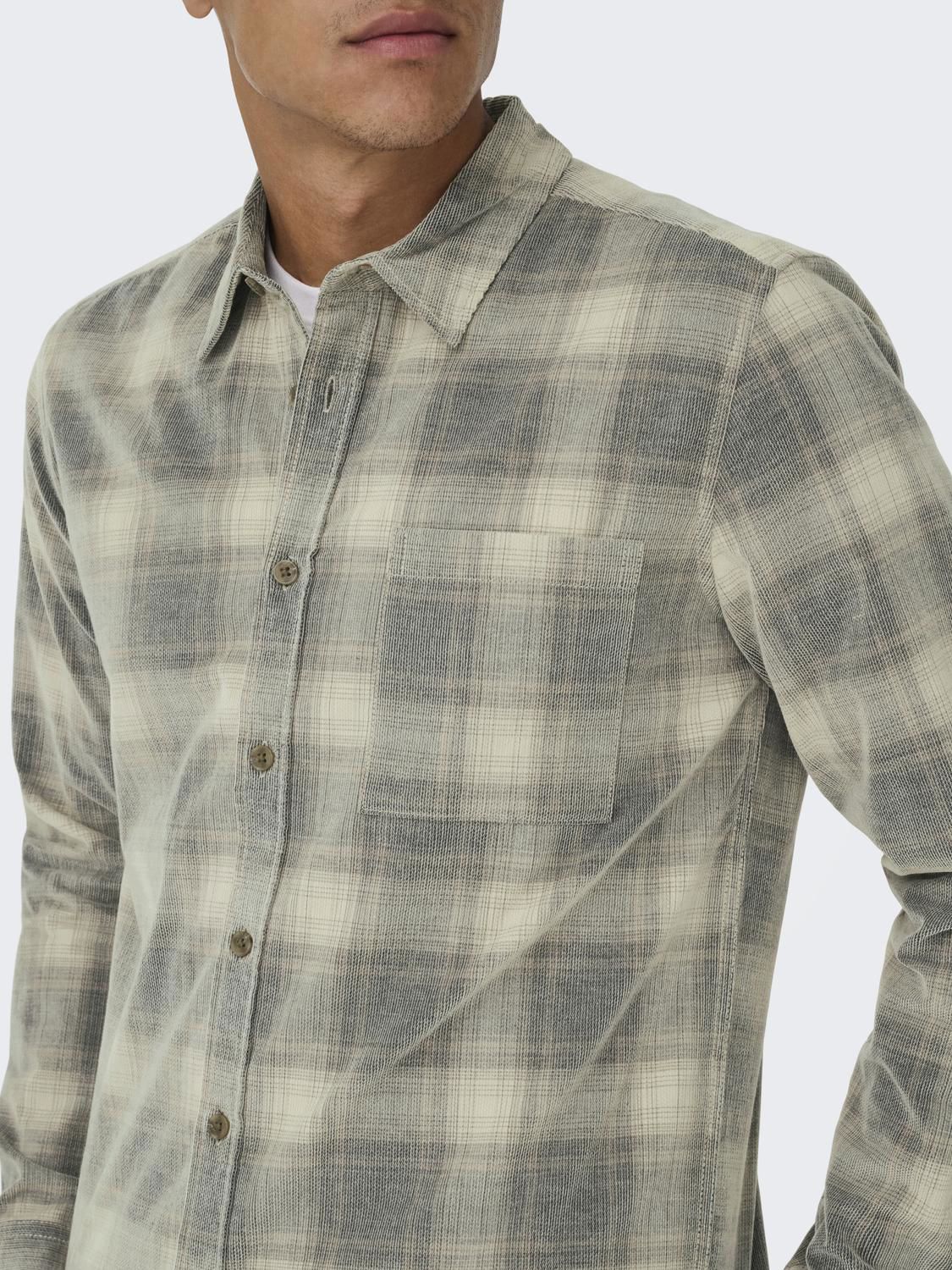 Onswilliam Cord Ls Shirt Blue Nights Falcon/Silver Lining