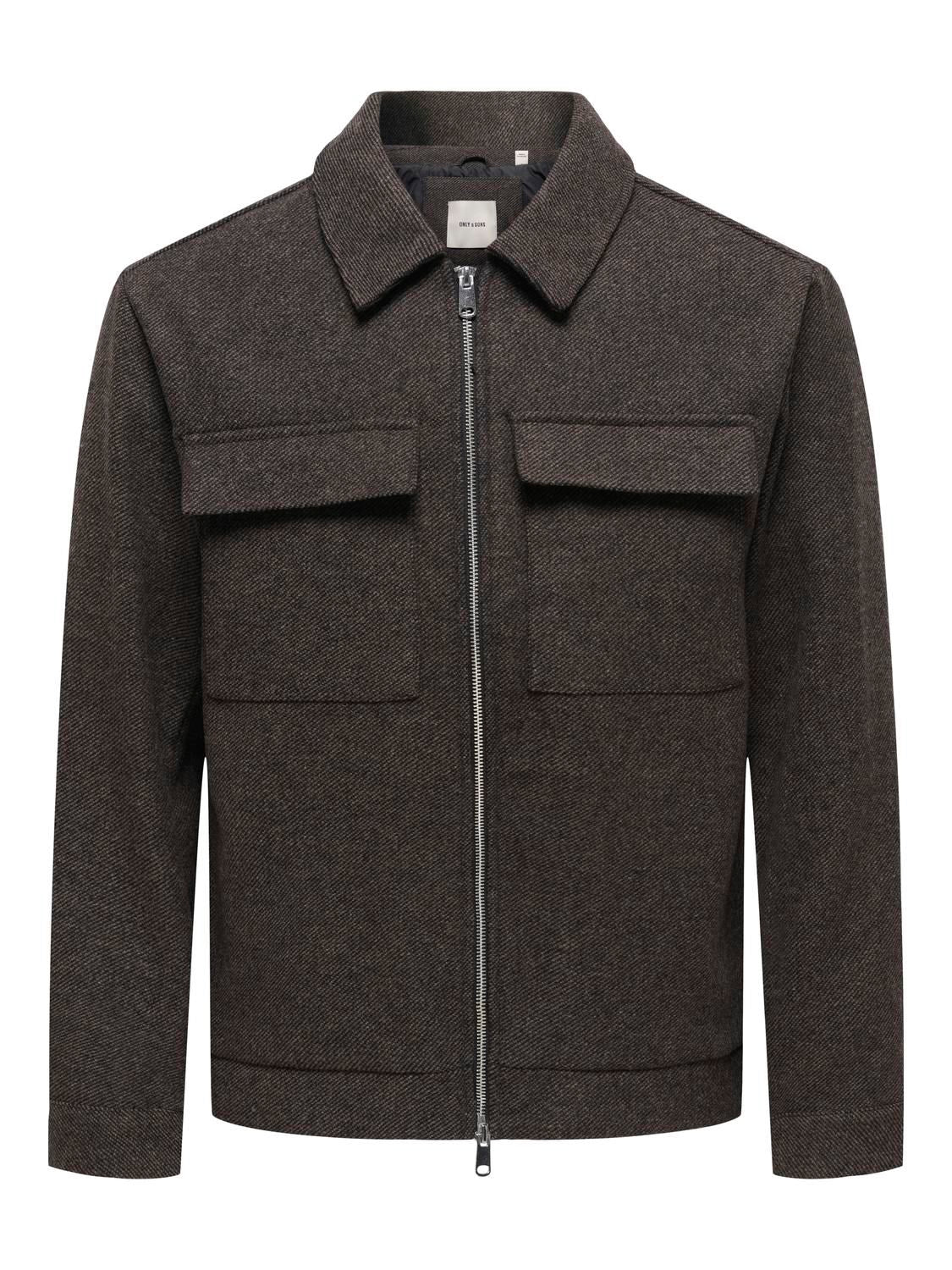 Onsrush Wool Jacket Otw Frml Noos Dark Grey Melange