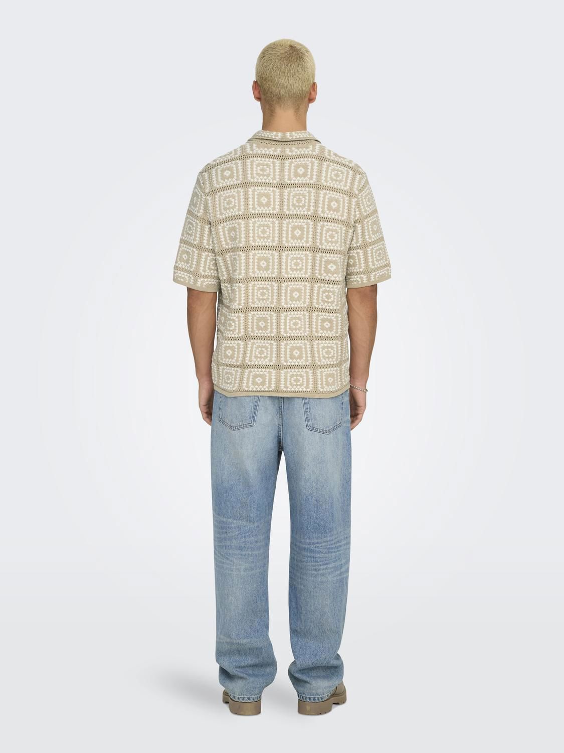 Onsbart Rlx 5 Ss Shirt Knit Noos Silver Lining Egret