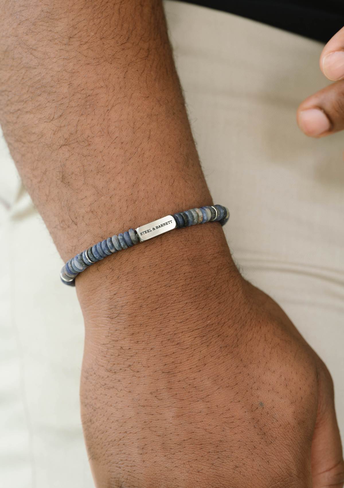 Stones Bracelet Two Tone Matt Sodalite