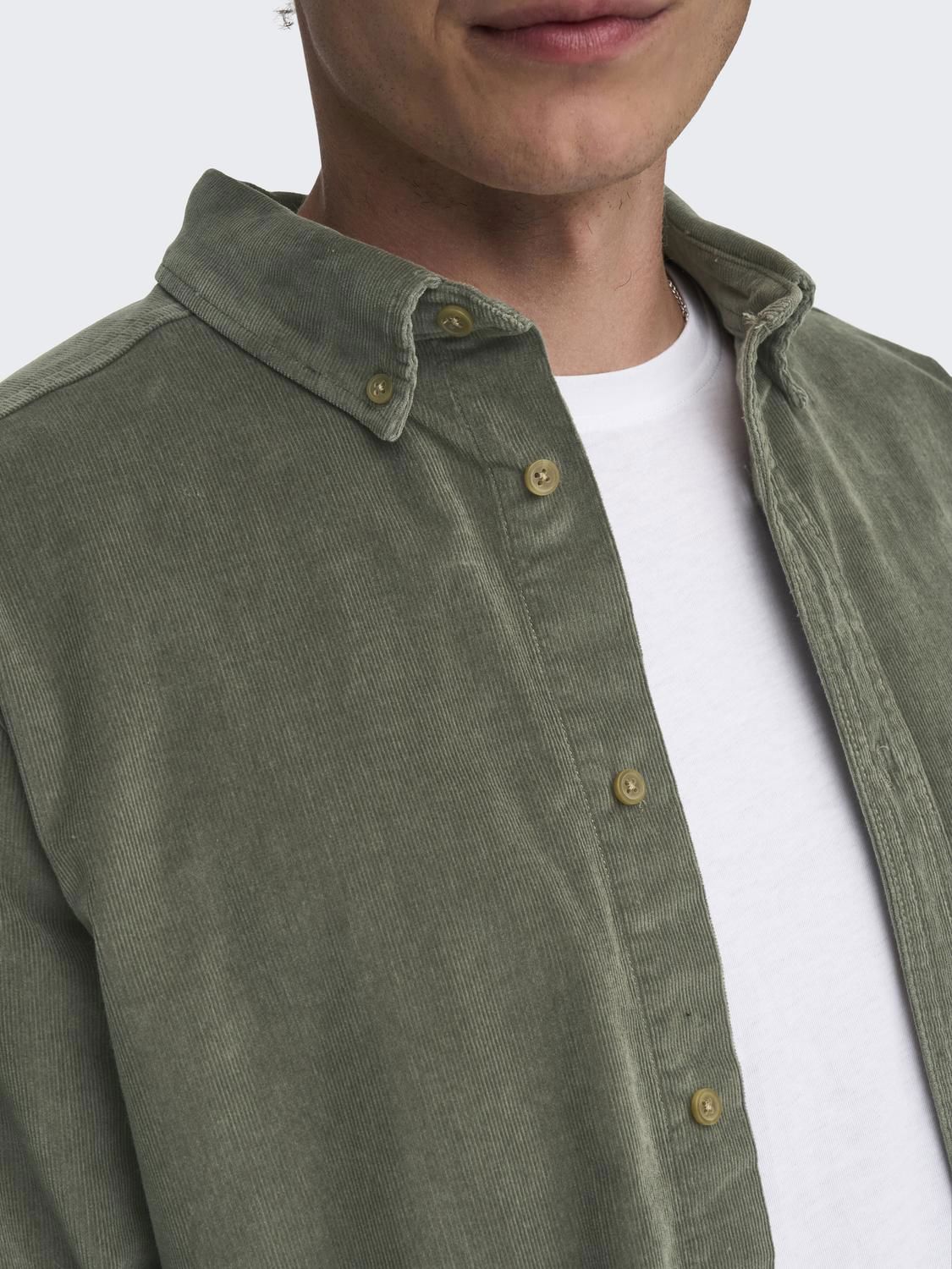 Onsmichael 18w Reg Cord Stretch Ls Noos Castor Gray
