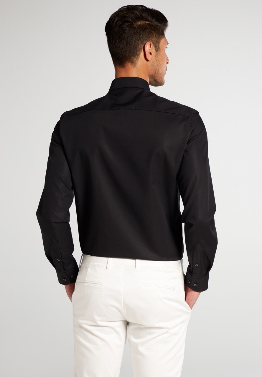 Basic slim shirt l/s F170 Black Black