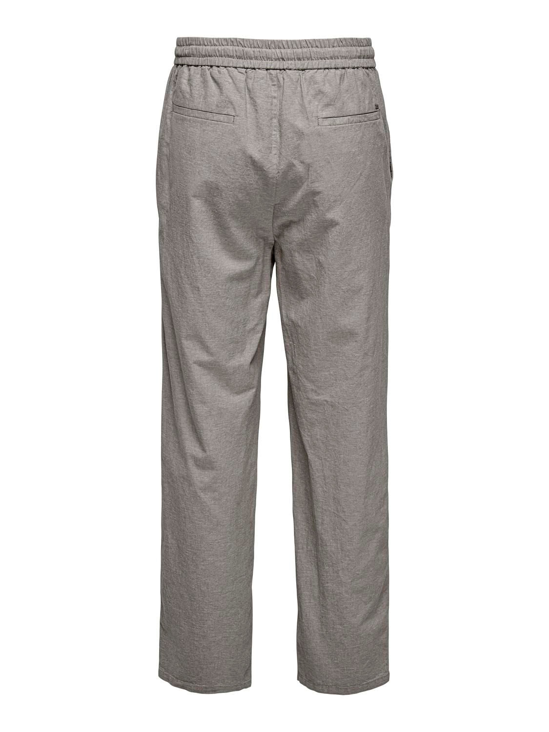 Onssinus Loose 0007 Cot Lin Pant Noos Bungee Cord Two Tone White