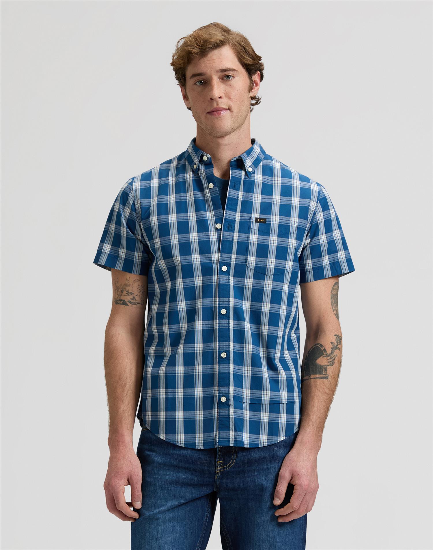 Lee button down Blå