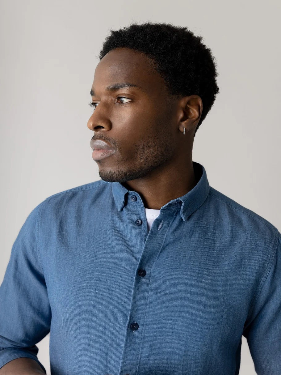 Mmgmarco Chambray Shirt Marine Blue
