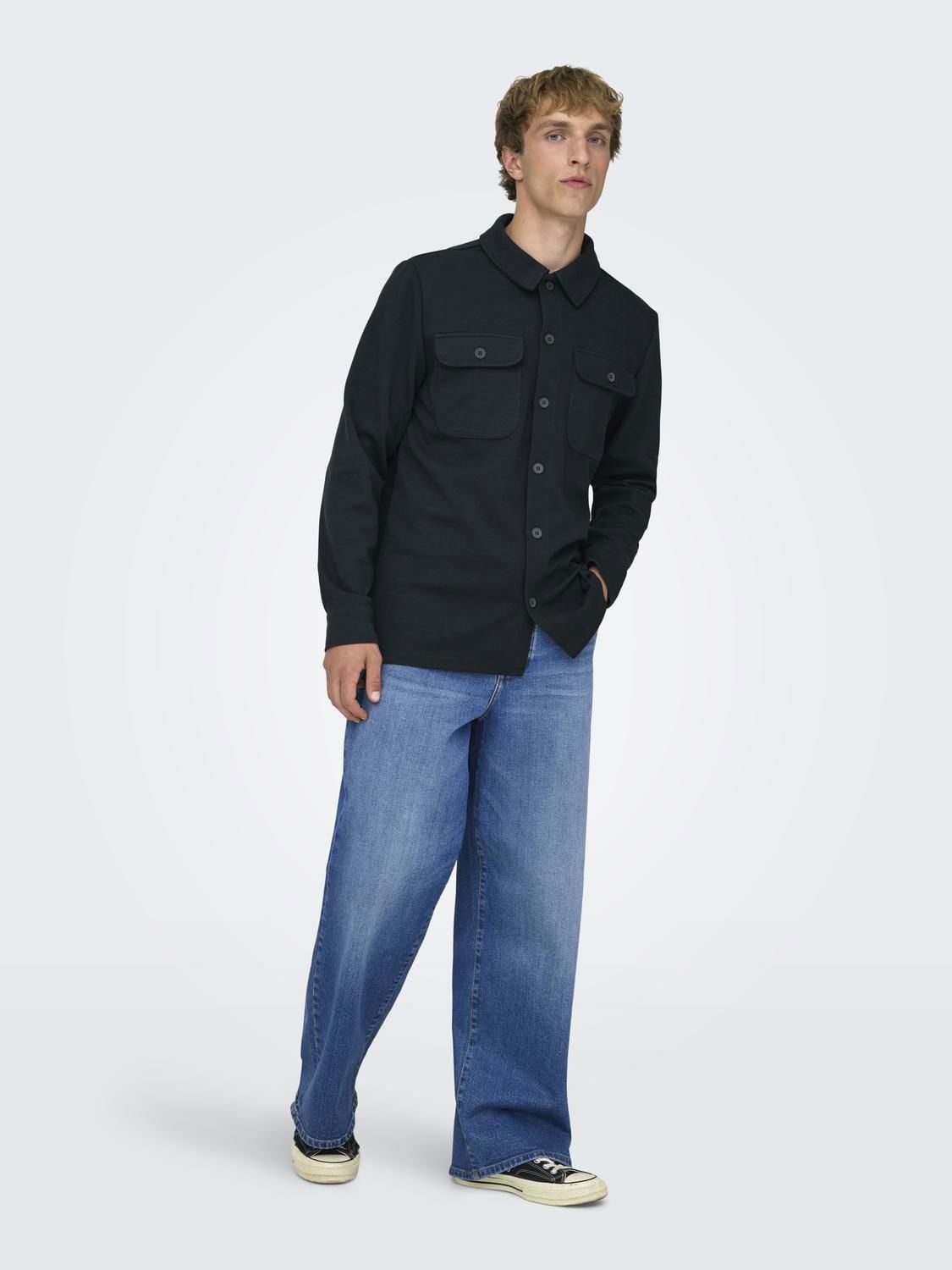 Onsnewkodyl Overshirt Sweat Noos Dark Navy