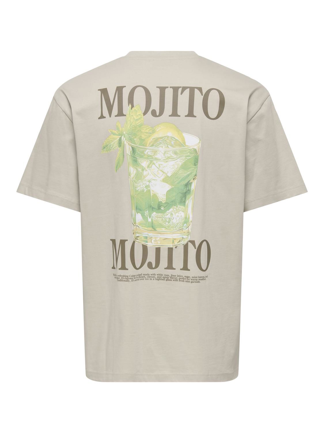 Onsfred Life Rlx Ss Print Tee Noos Silver Lining Mojito