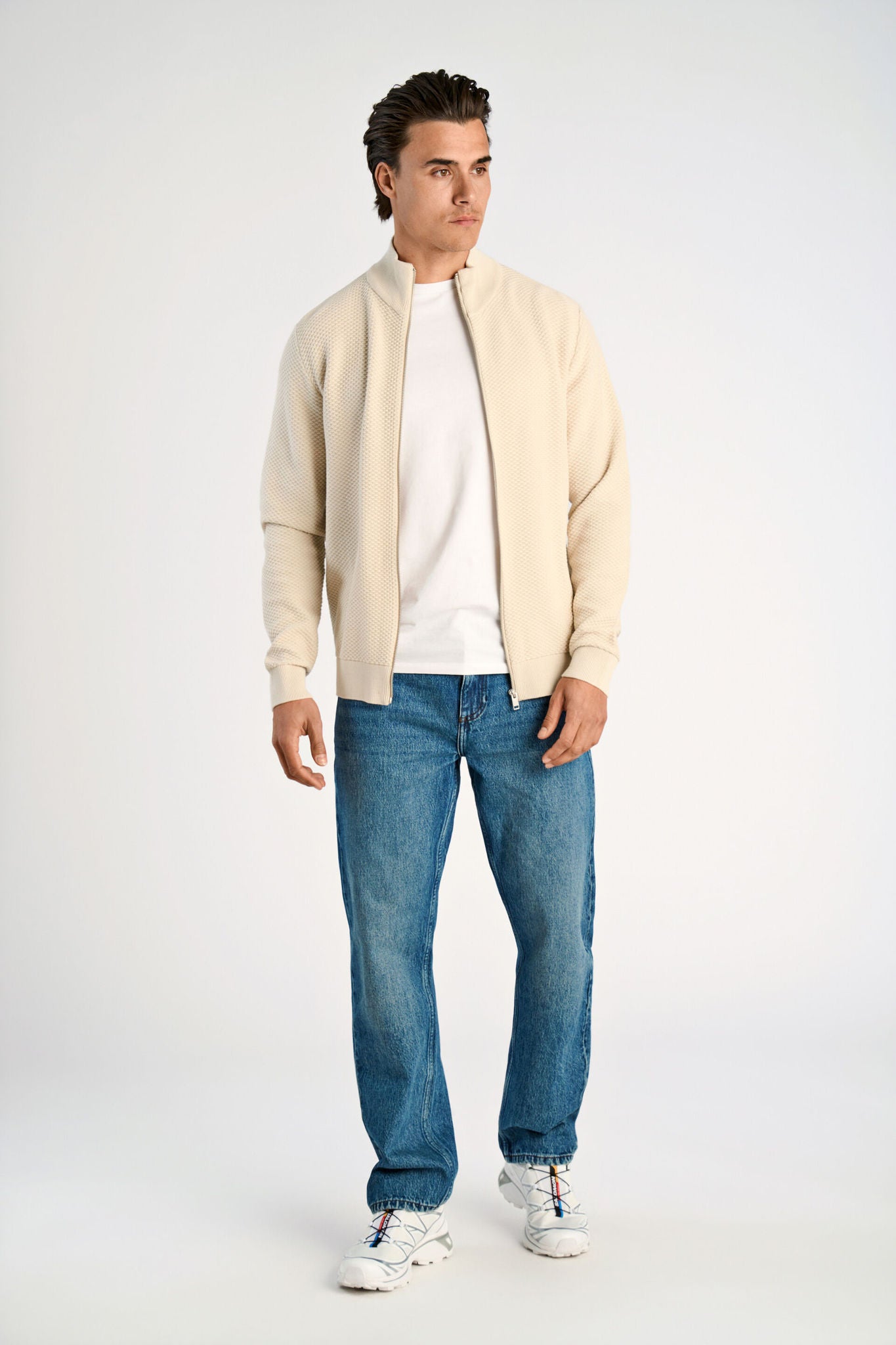 Structure zip cardigan Stone