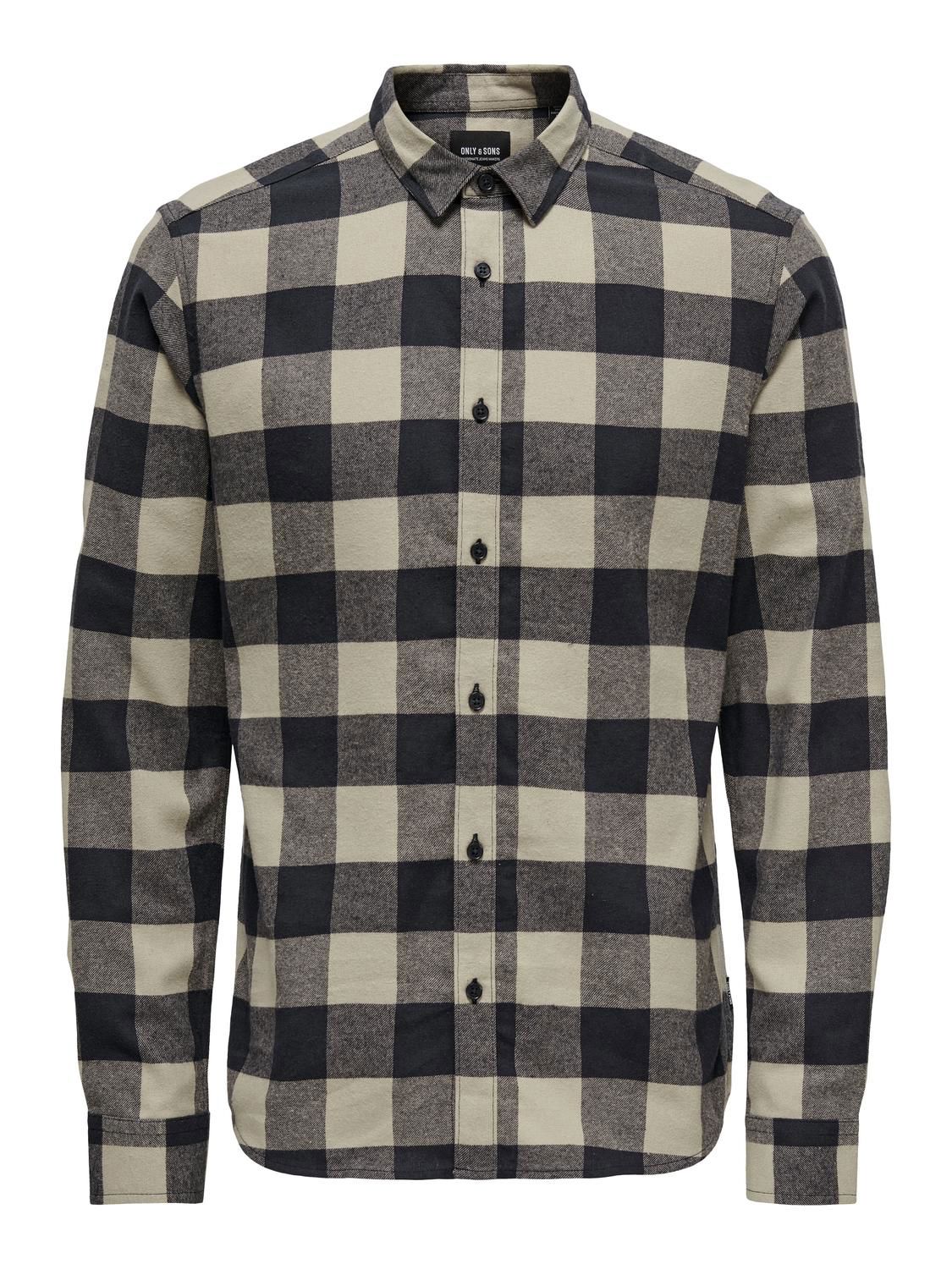 Onsgudmund Ls Checked Shirt Noos Dark Navy