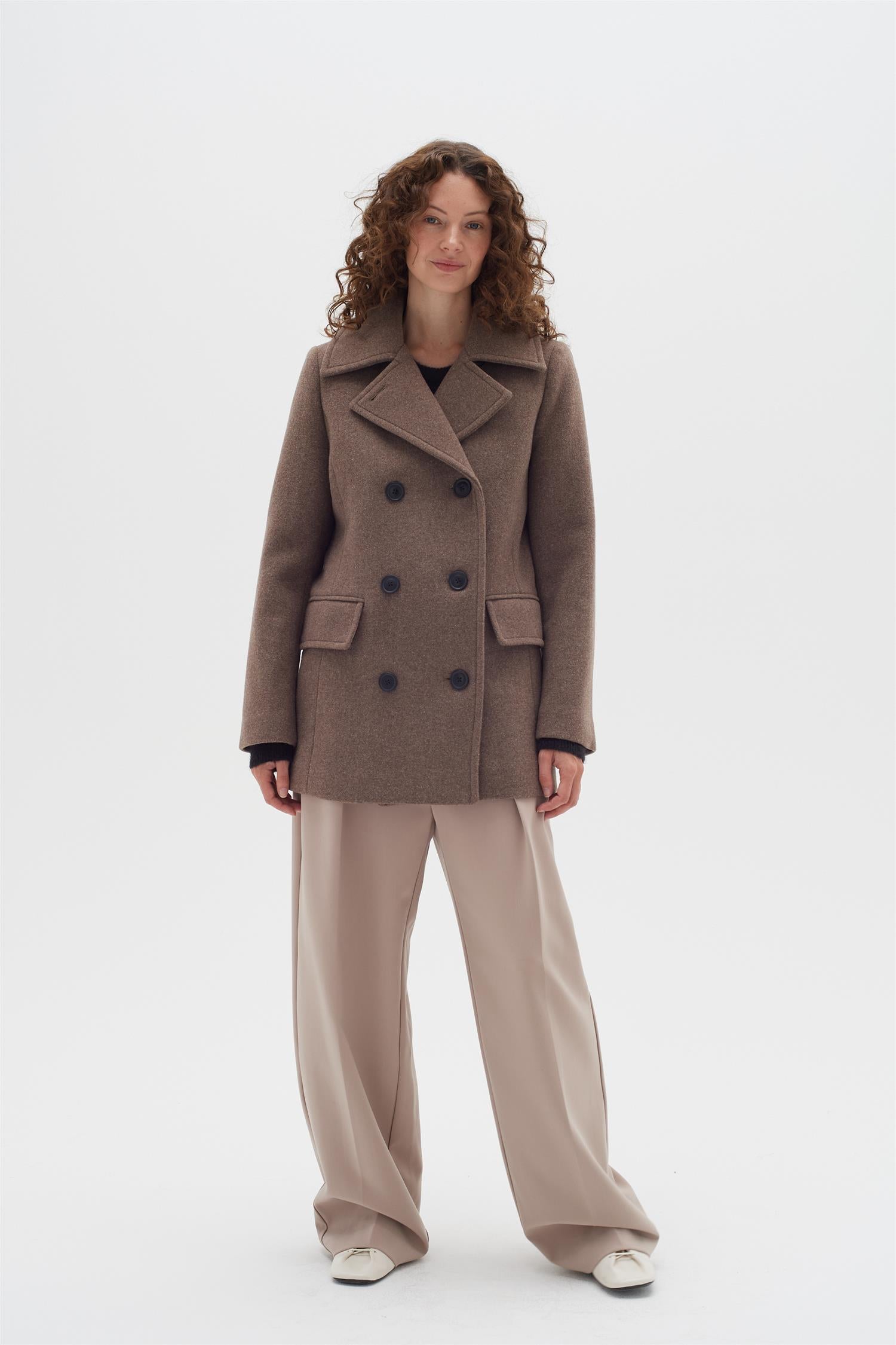 PerryIW Sailor Coat Mocha Grey Melange