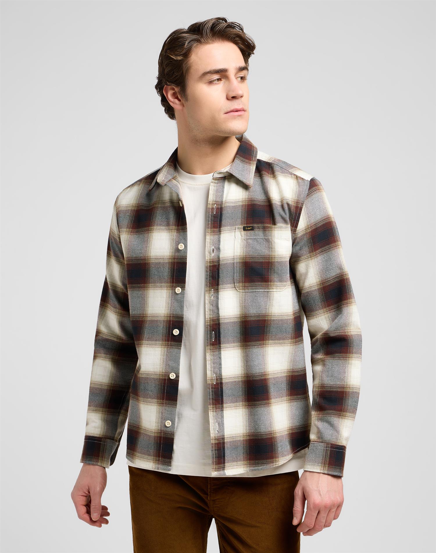 Leesure shirt Brentwood plaid White Mix