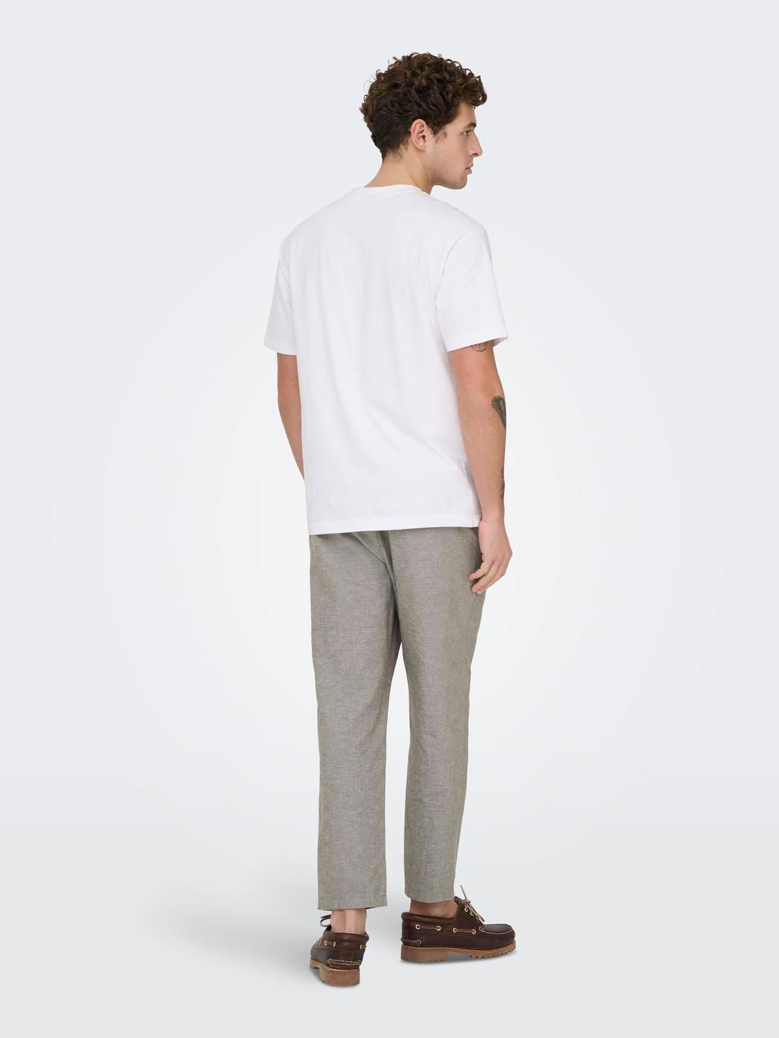 Onslinus Crop 0007 Cot Lin Pnt Noos Bungee Cord Two Tone (White)
