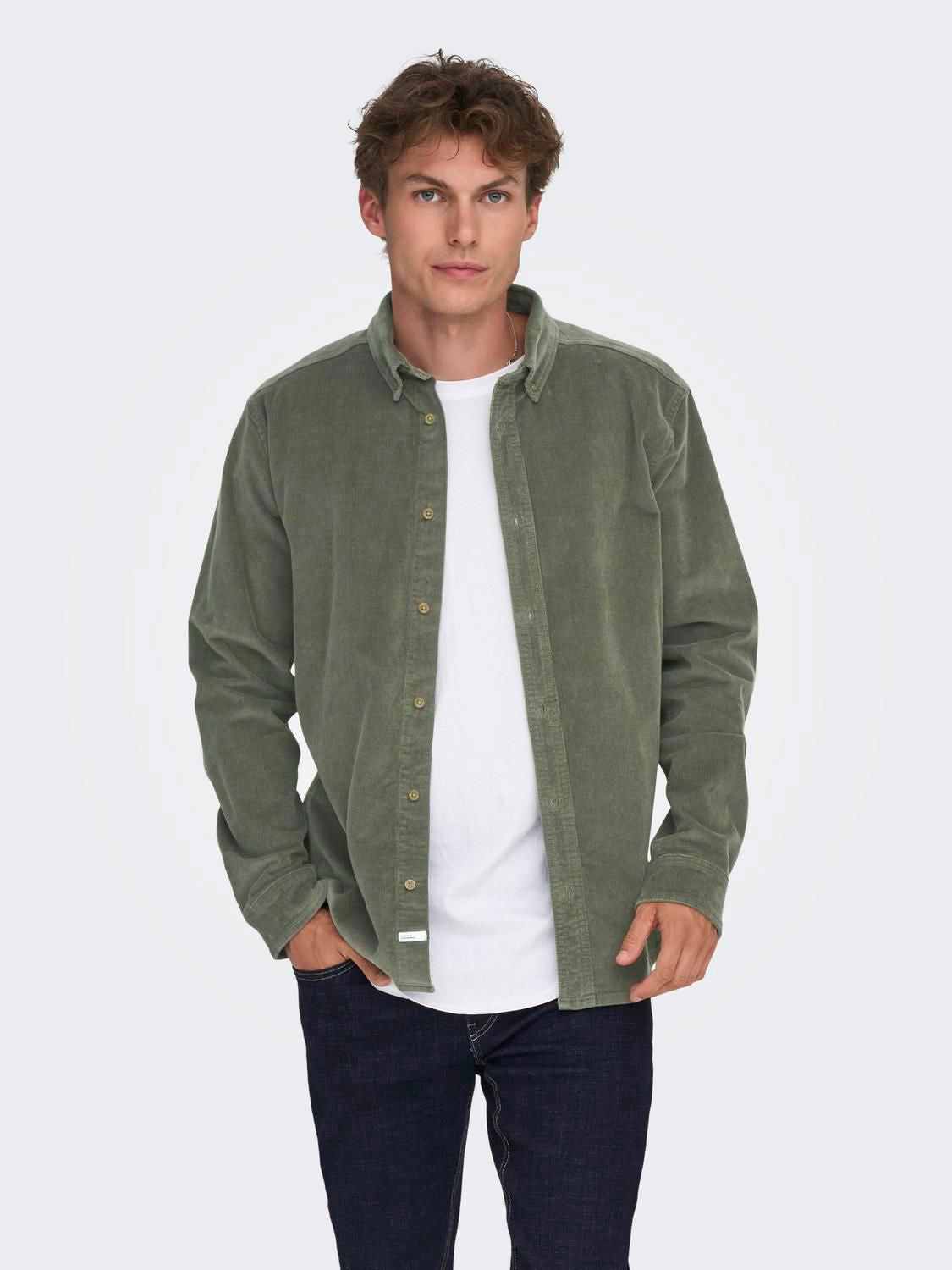 Onsmichael 18w Reg Cord Stretch Ls Noos Castor Gray