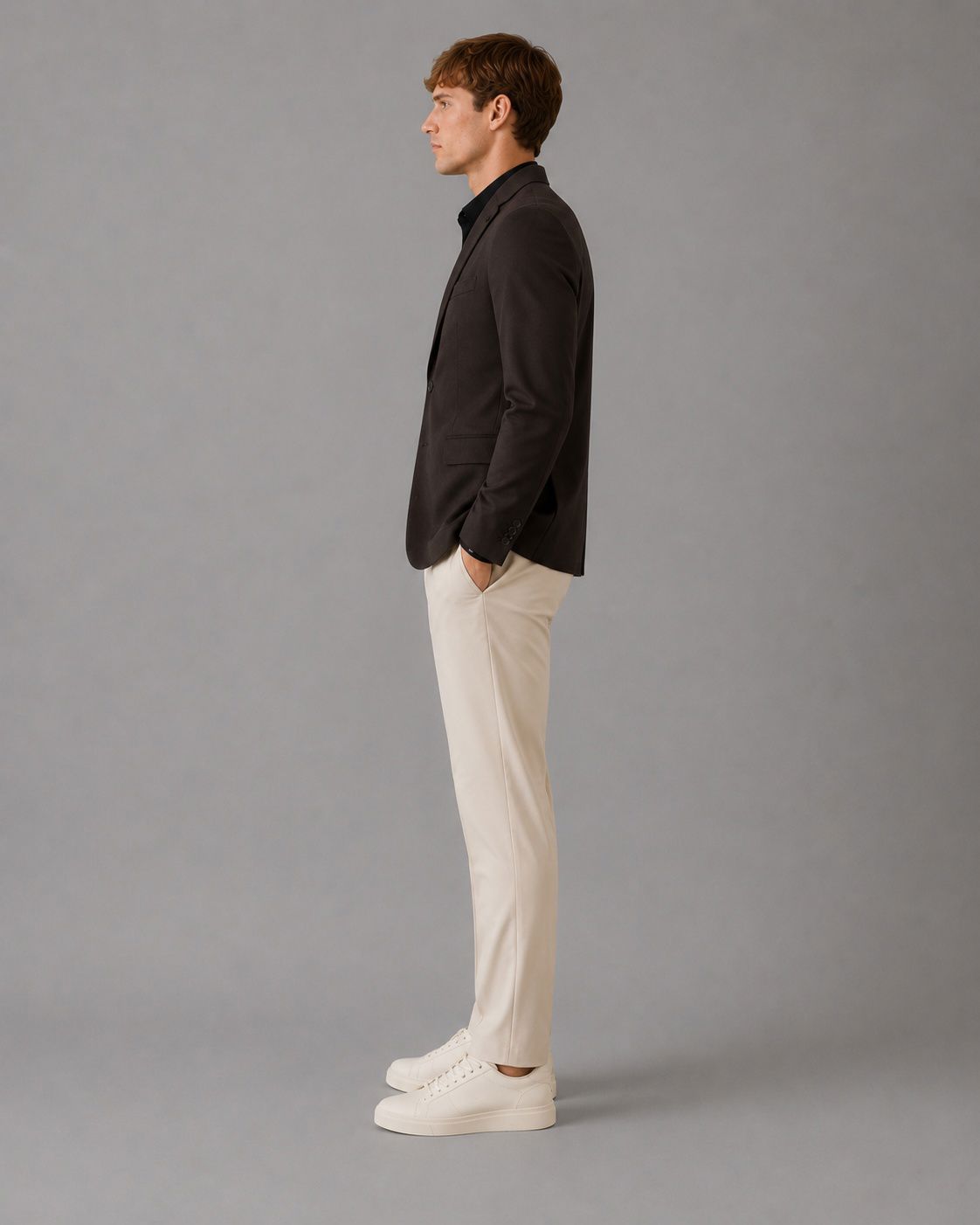 Brendon Jersey Blazer Dark Brown