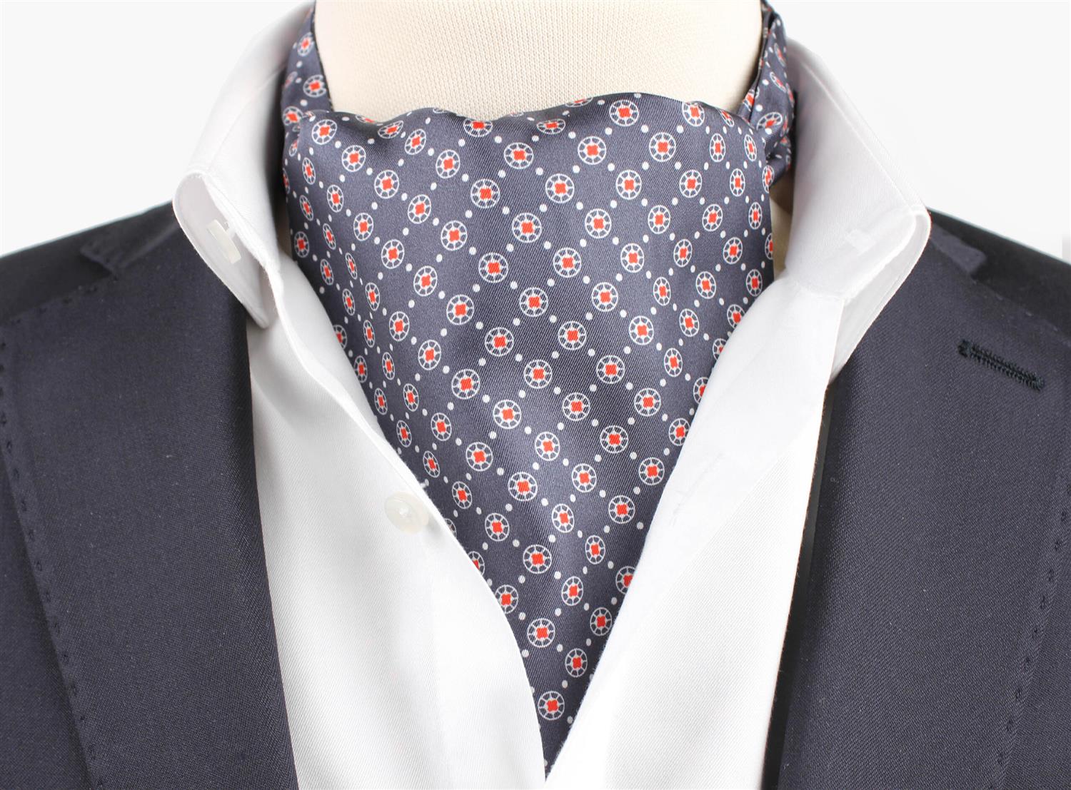 Montecristo 100% silk Marine Ascot Marineblå