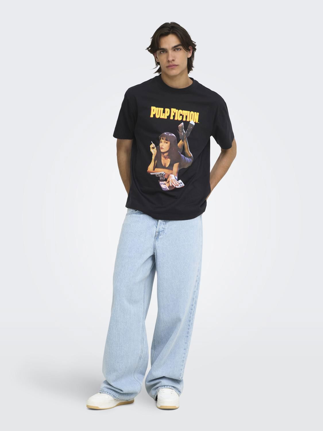 Onspulp Fiction Life Rlx Ss Lic Tee Jet Black Woman