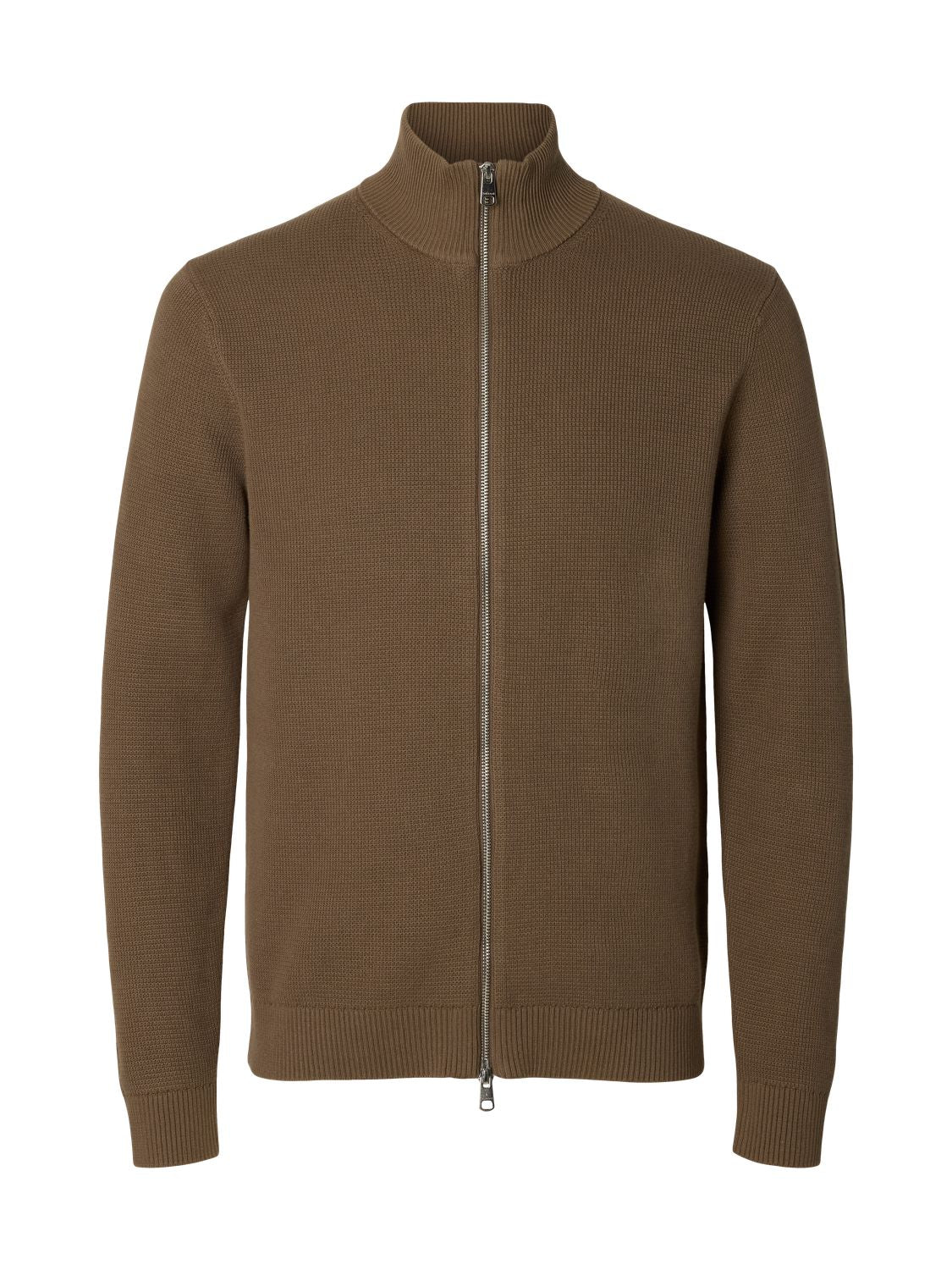 Slmdane Ls Knit Reg Struc Full Zip Noos Morel