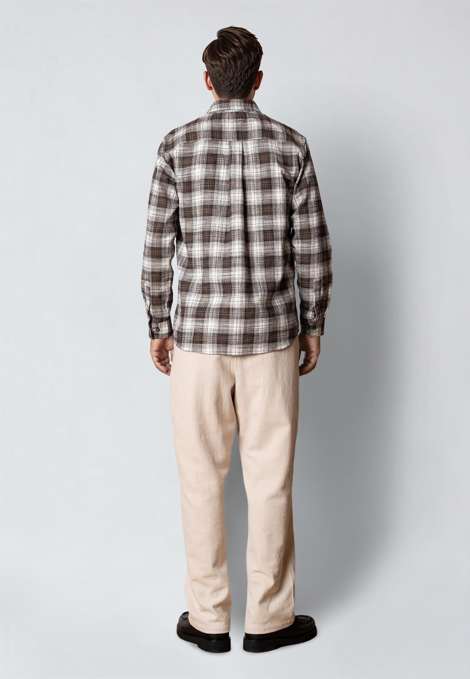 Remy Checked Shirt Shitake/Navy