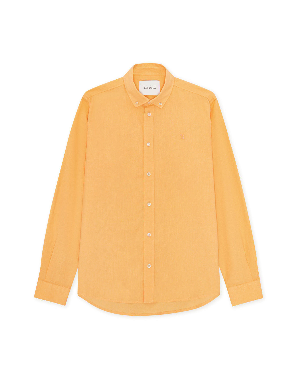 Cotton-Linen Shirt Apricot Cream Orange